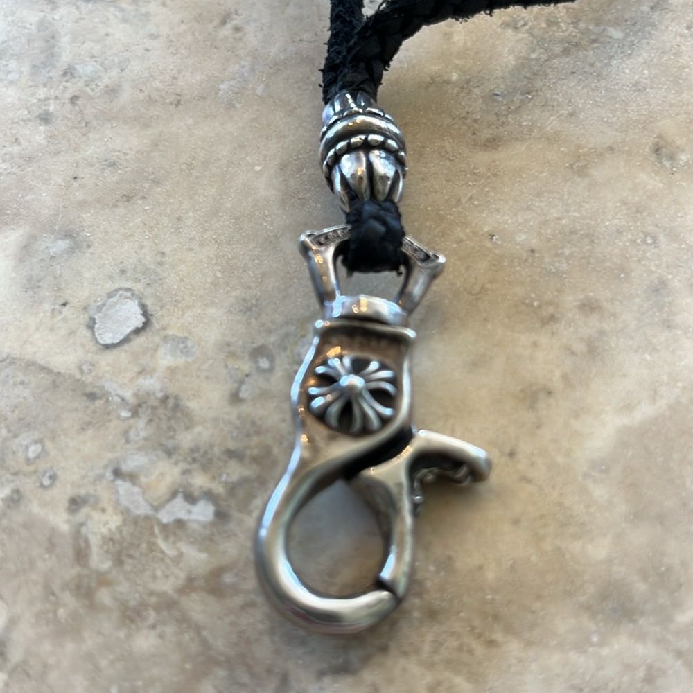 Original,authentic Chrome hearts swivel hook on braided leather cord - Picture 3 of 5